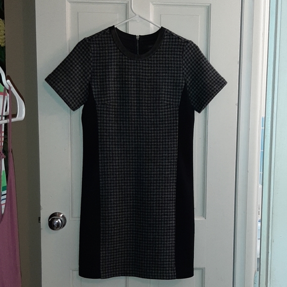 J. Crew wool mixed media houndstooth shift dress - Picture 2 of 5